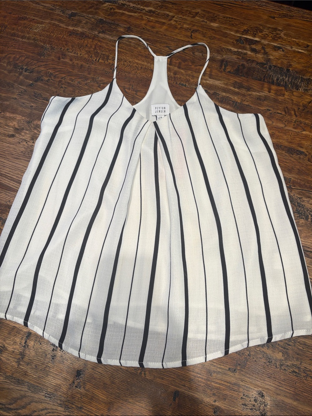 White and Black Striped Women's Racerback Tank Top